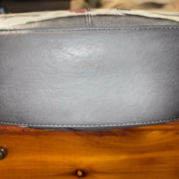 Anuschka Artistic Blue and Red Handbag - Picture 3 of 10